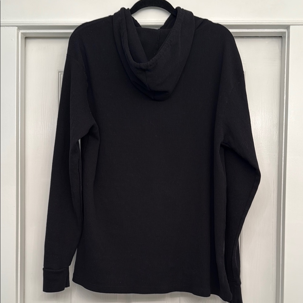 Rose Embroidery Black Hoodie - Picture 3 of 3